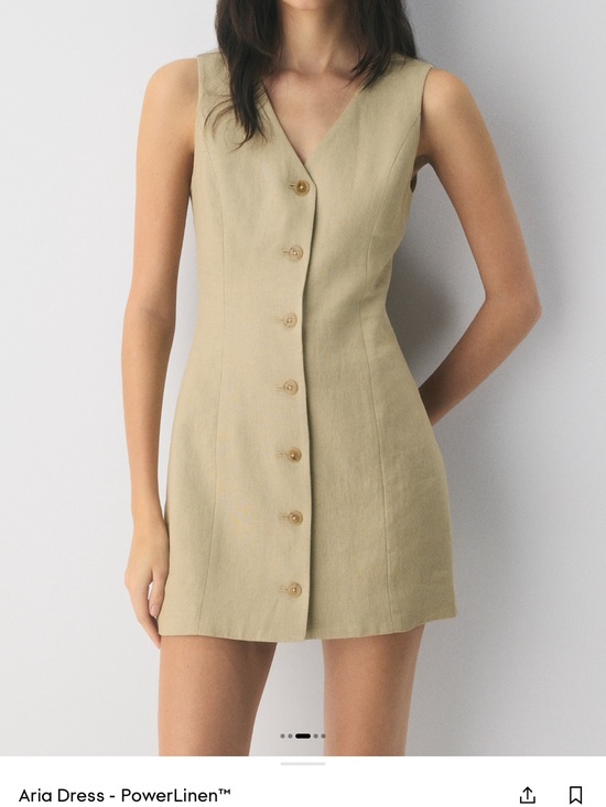 Wilfred Dresses & Skirts - Aria Dress - Martini Olive color - Linen Button-Front Mini Dress